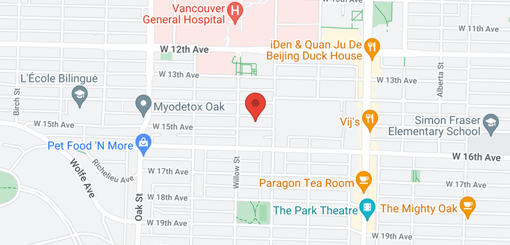 map of 208 735 W 15TH AVENUE